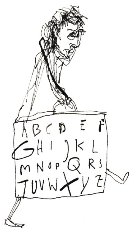 Peter Engel: Figur mit Buchstaben